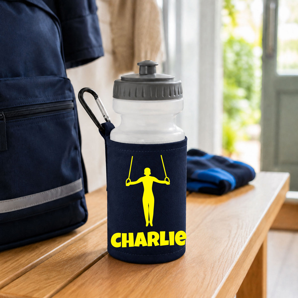 Navy Water Bottle & Holder