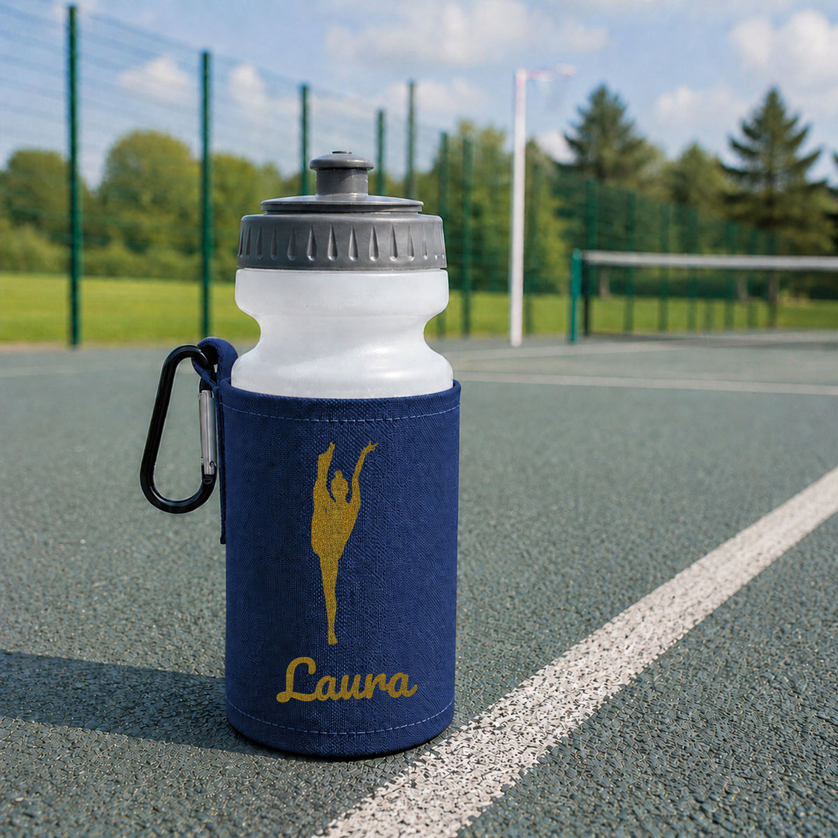 Navy Water Bottle & Holder
