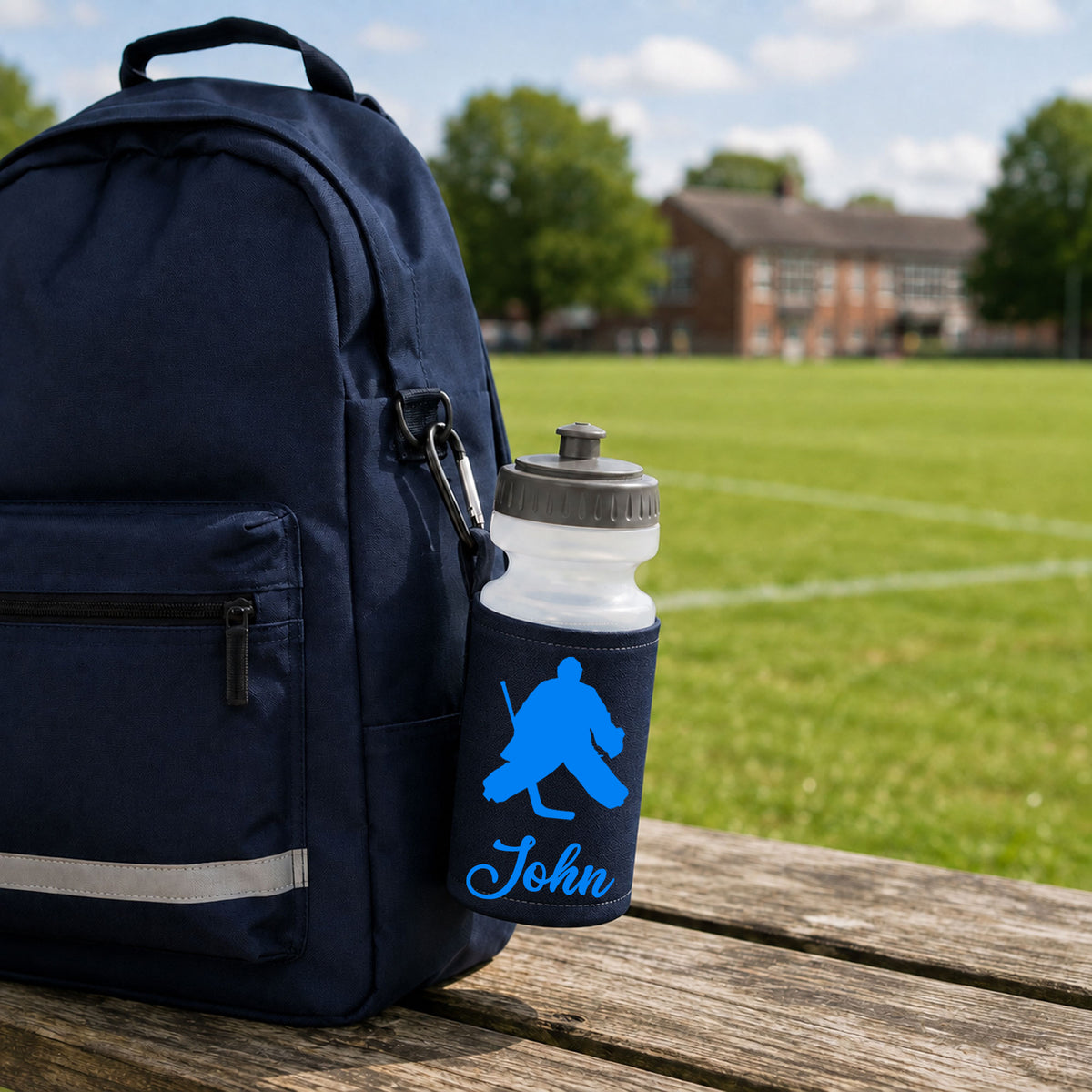 Navy Water Bottle & Holder