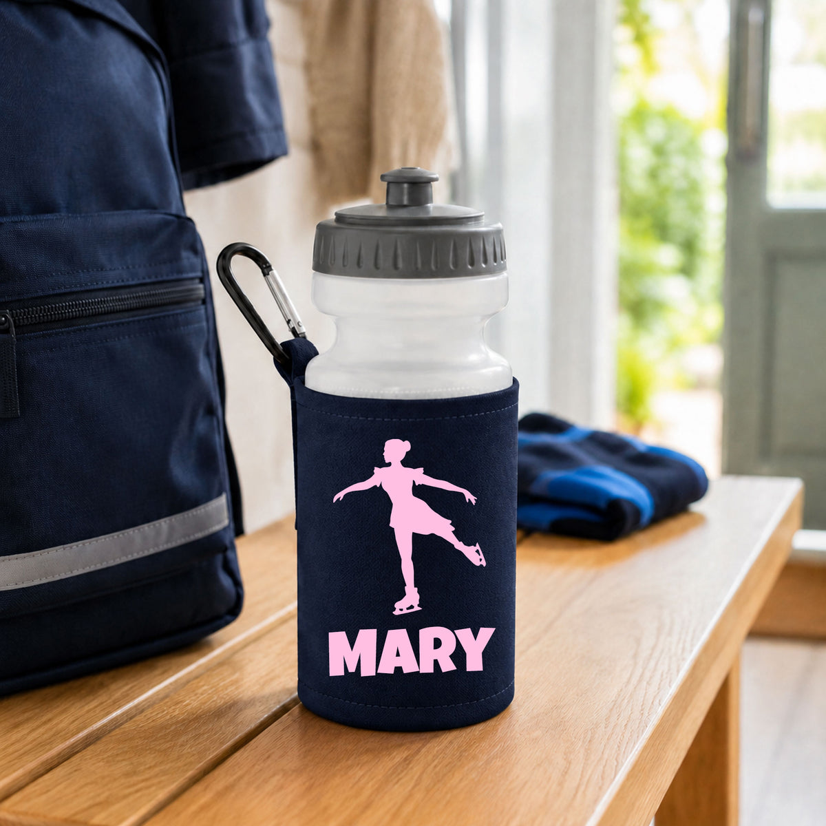 Navy Water Bottle & Holder