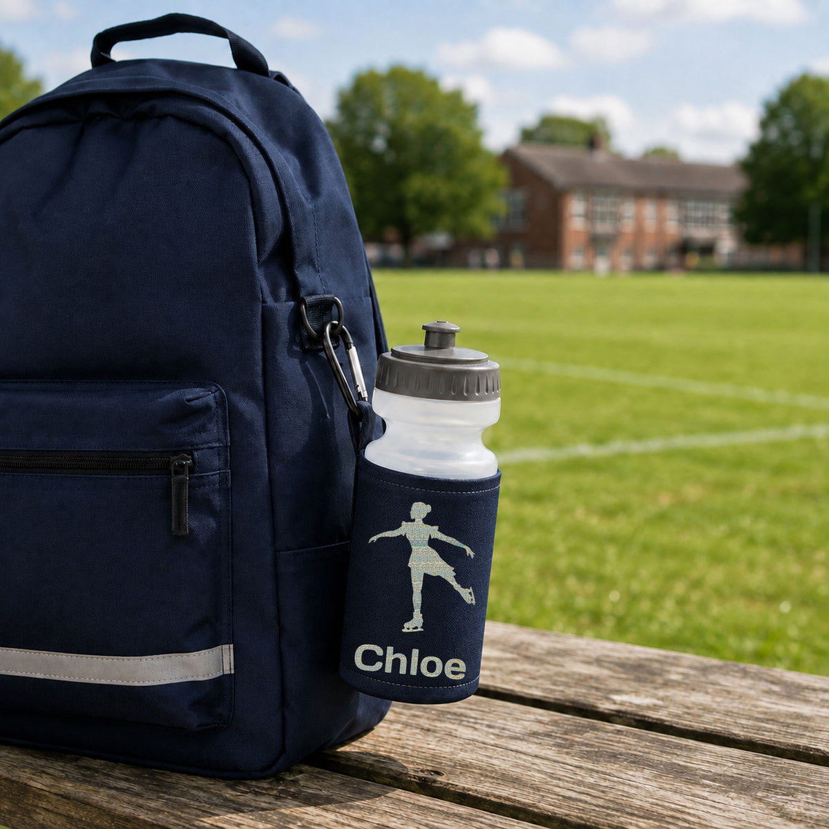 Navy Water Bottle & Holder
