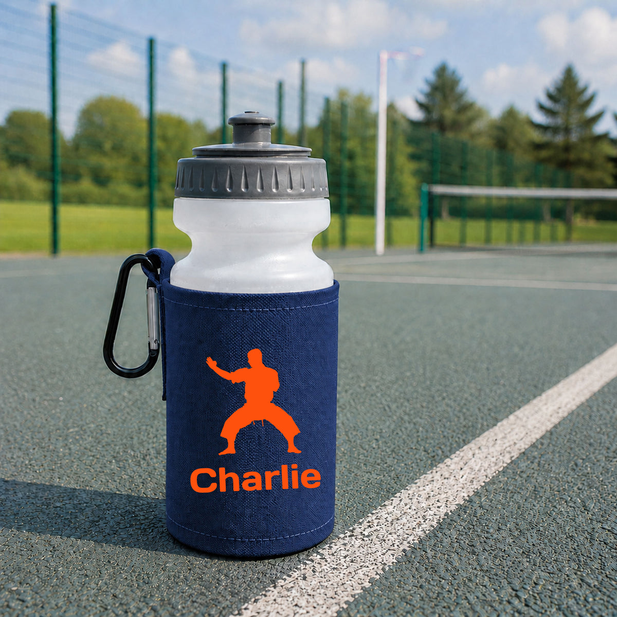 Navy Water Bottle & Holder