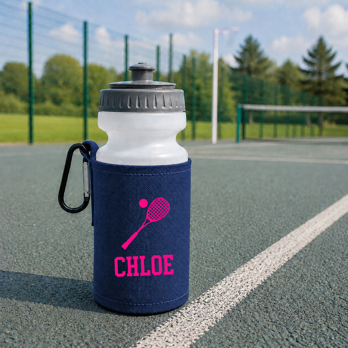 Navy Water Bottle & Holder