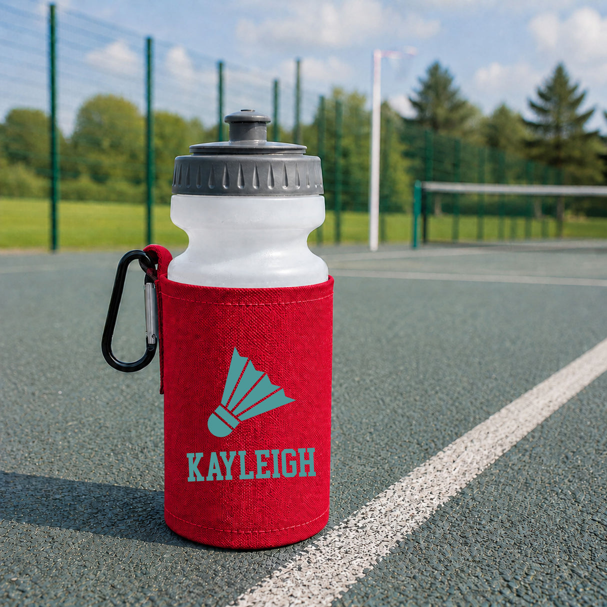 Red Water Bottle & Holder