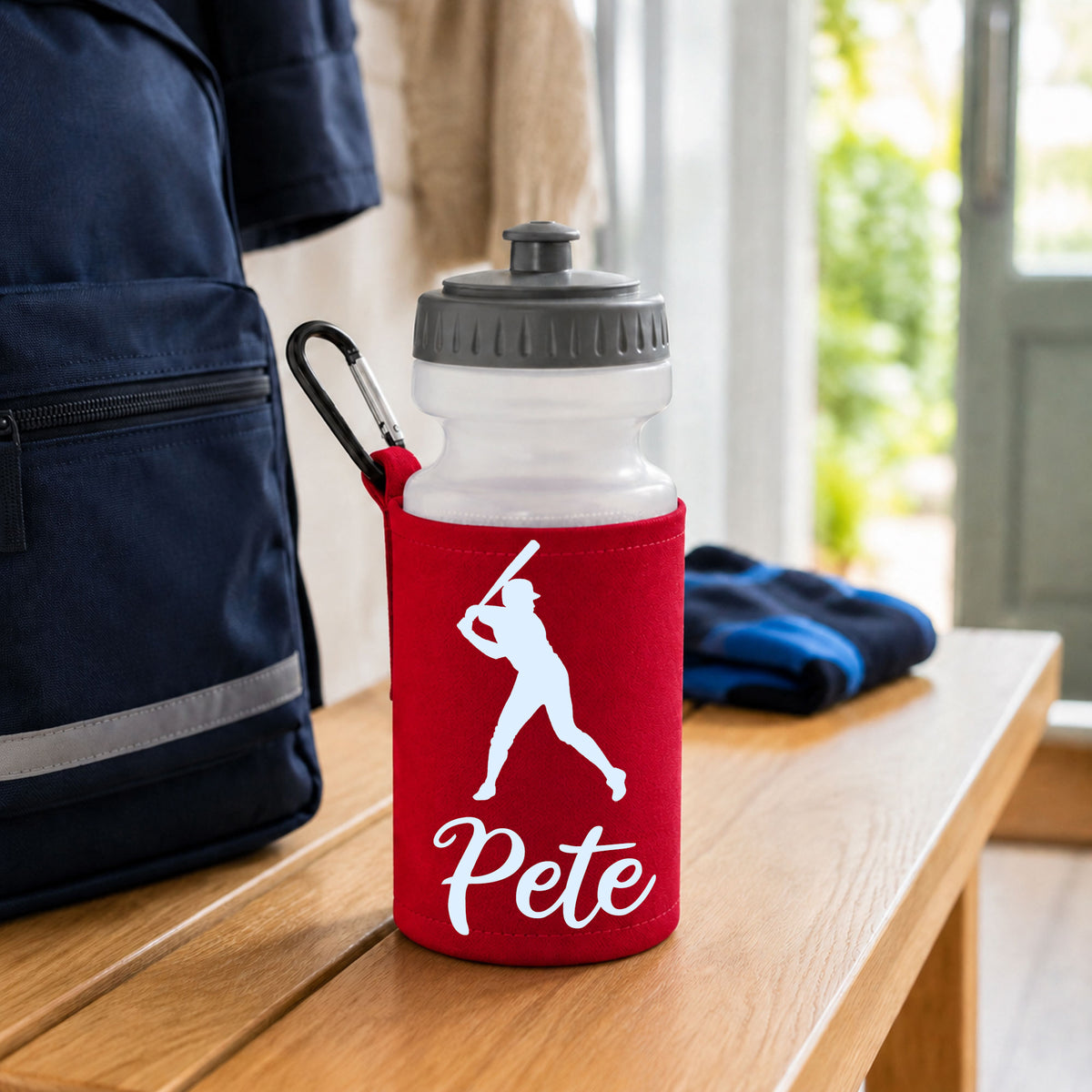 Red Water Bottle & Holder