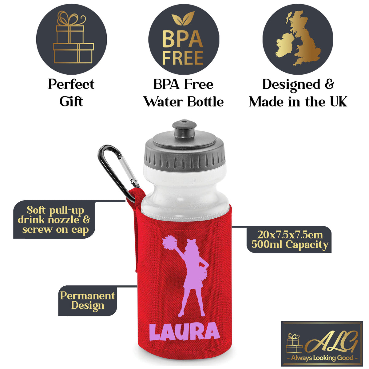Red Water Bottle & Holder