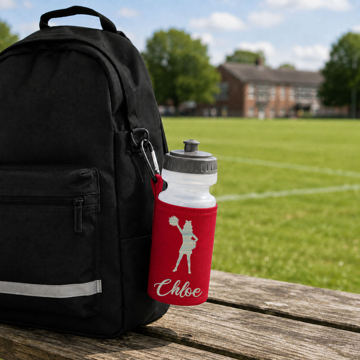 Red Water Bottle & Holder