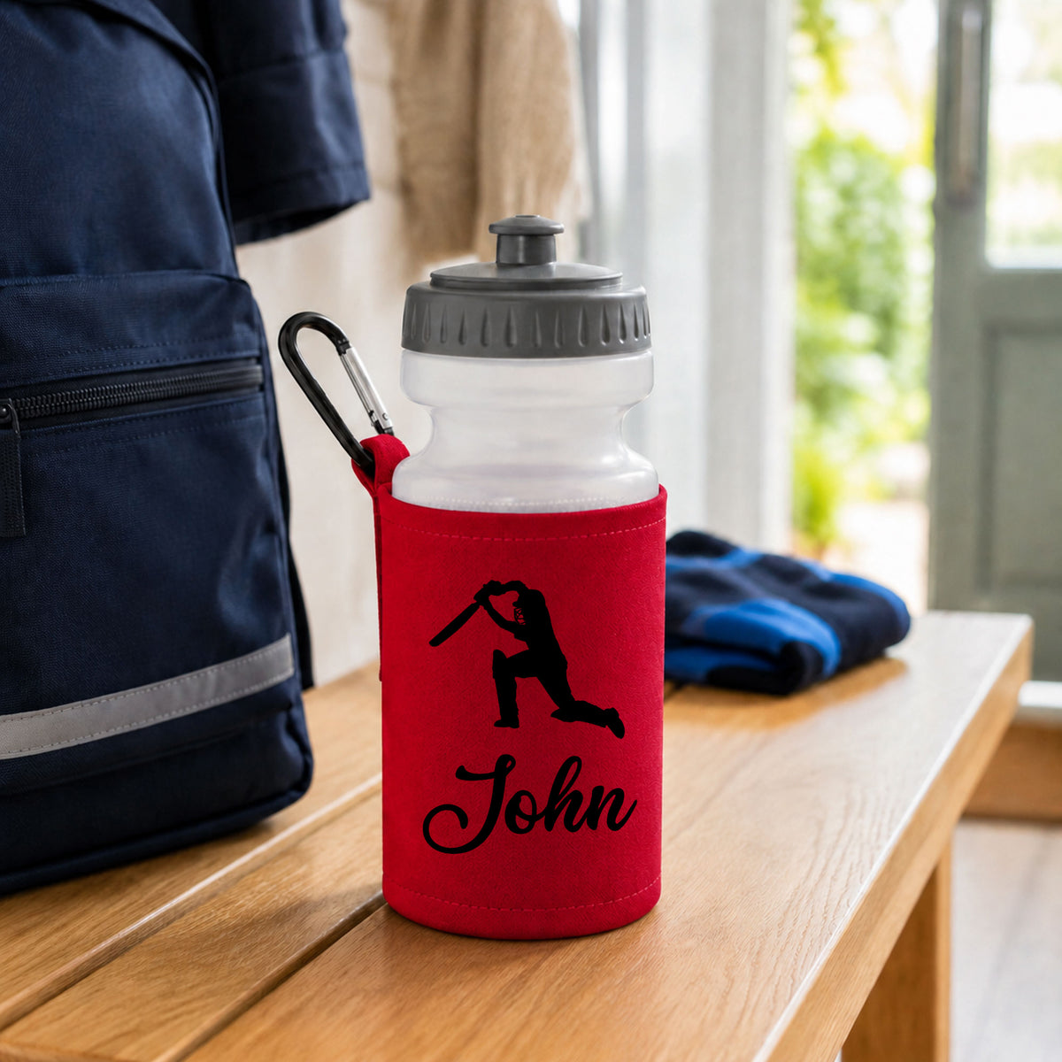 Red Water Bottle & Holder