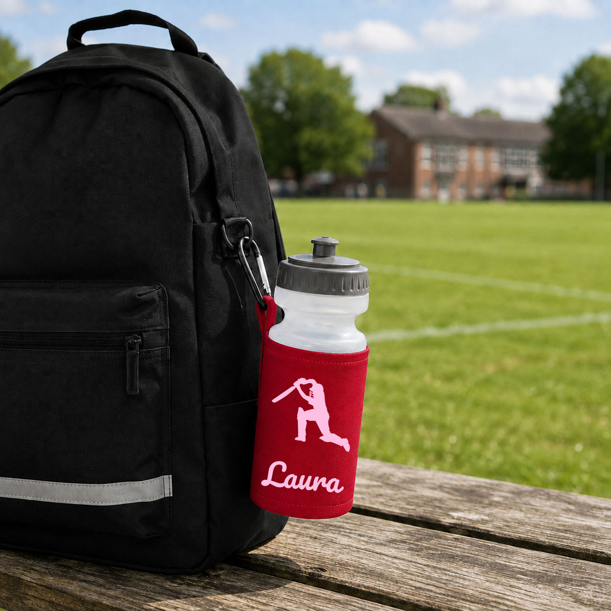 Red Water Bottle & Holder
