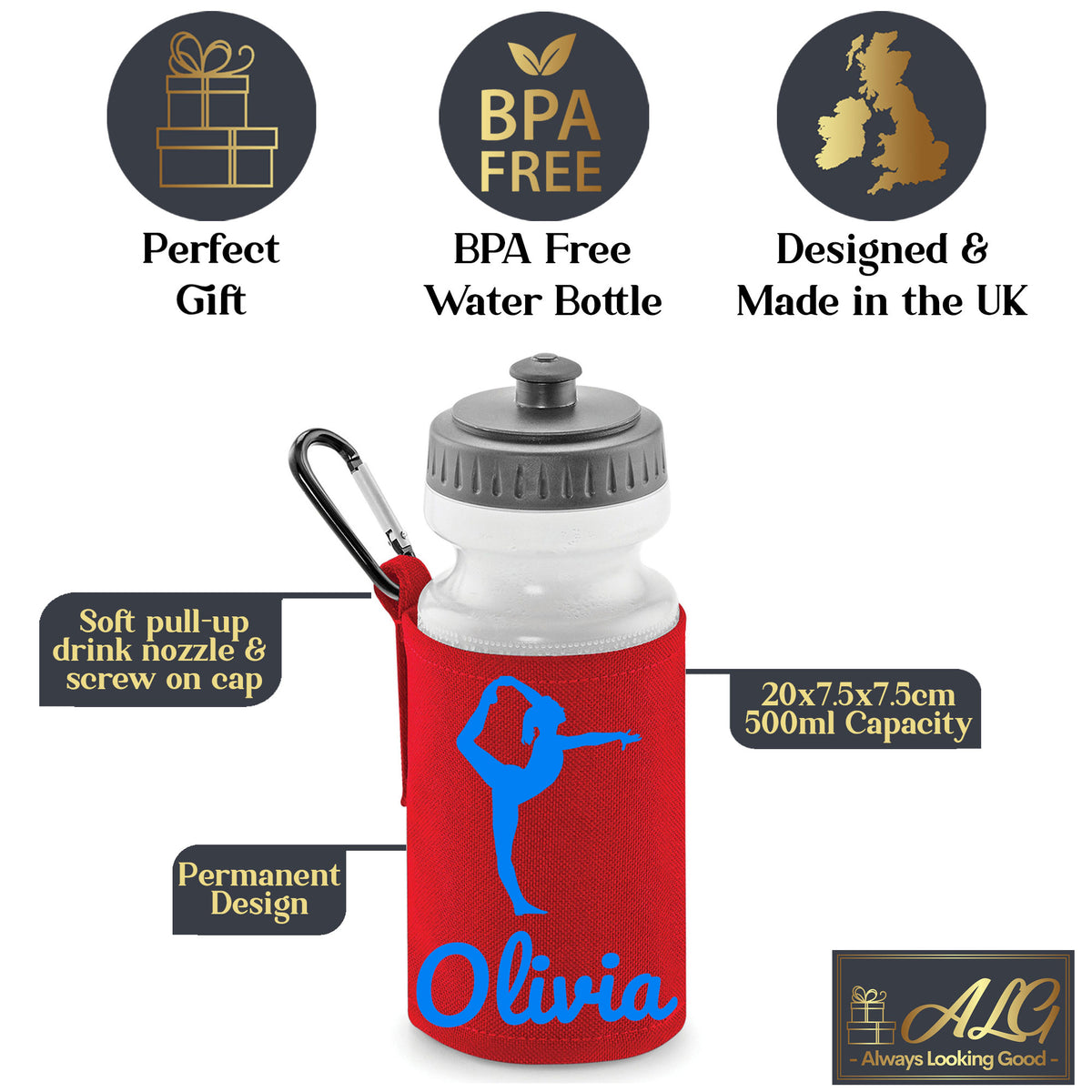 Red Water Bottle & Holder