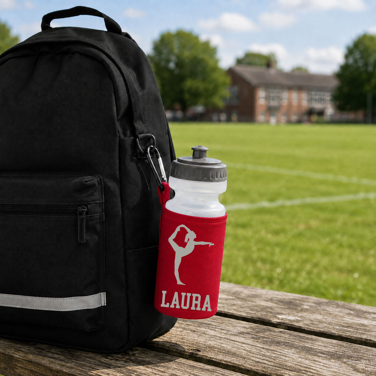 Red Water Bottle & Holder