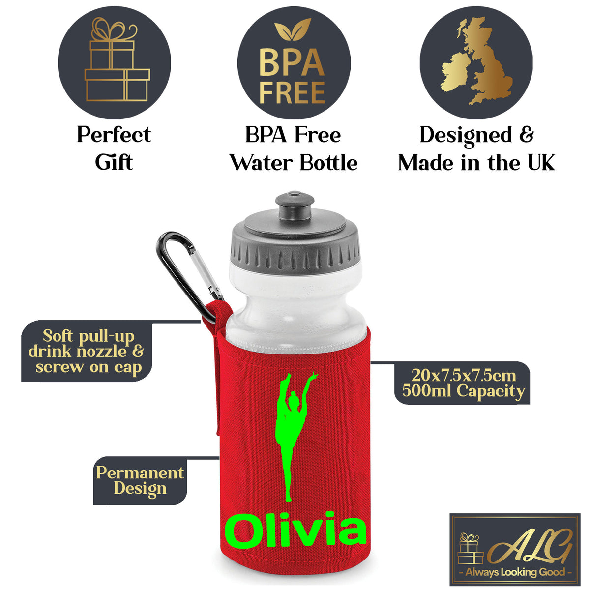 Red Water Bottle & Holder