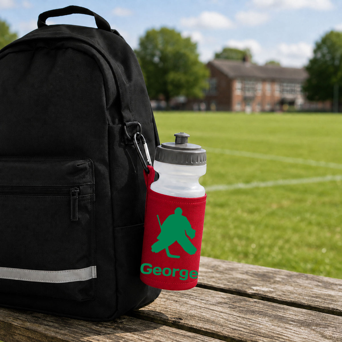 Red Water Bottle & Holder