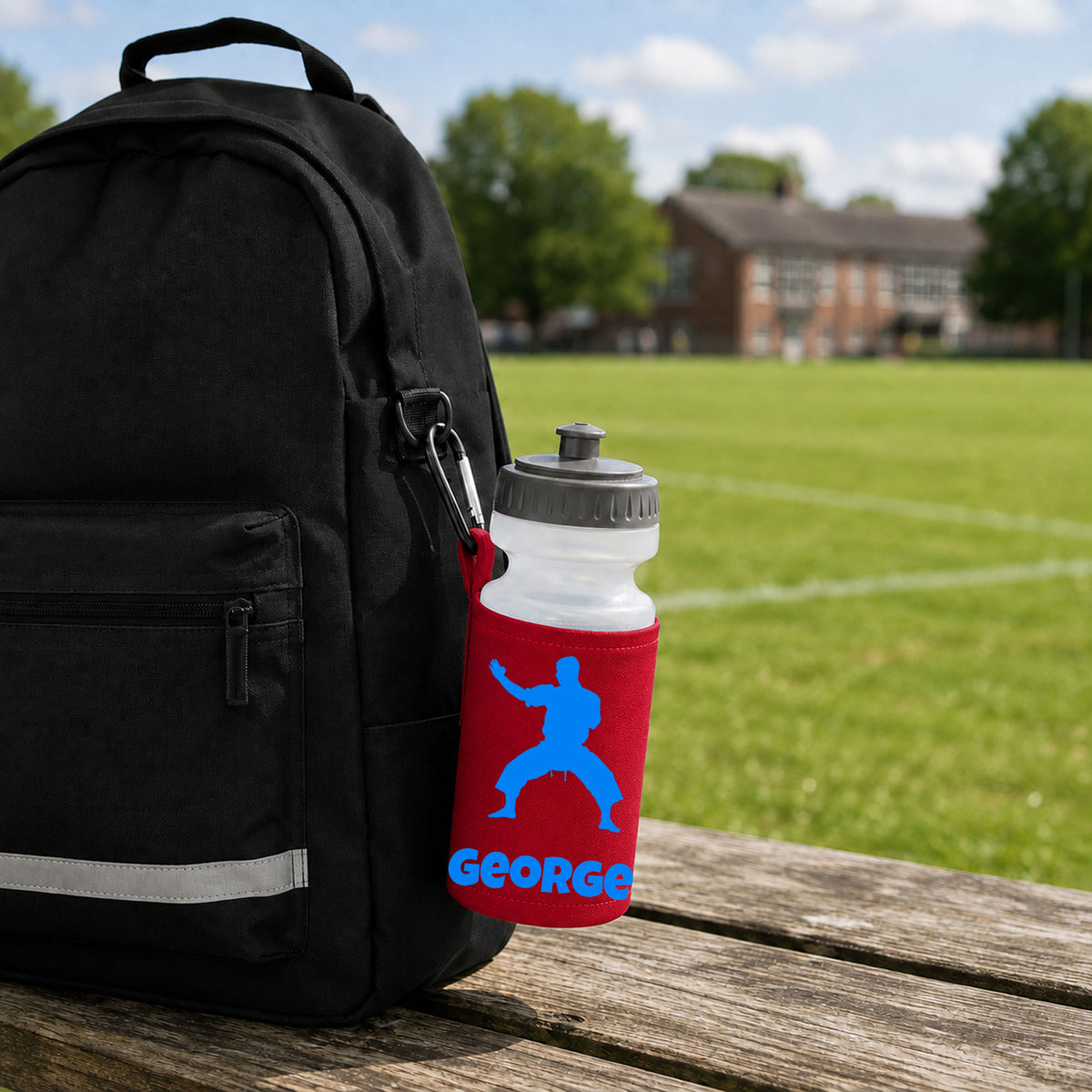 Red Water Bottle & Holder