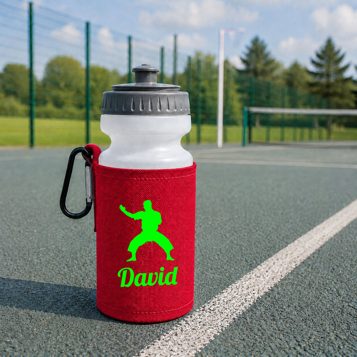 Red Water Bottle & Holder