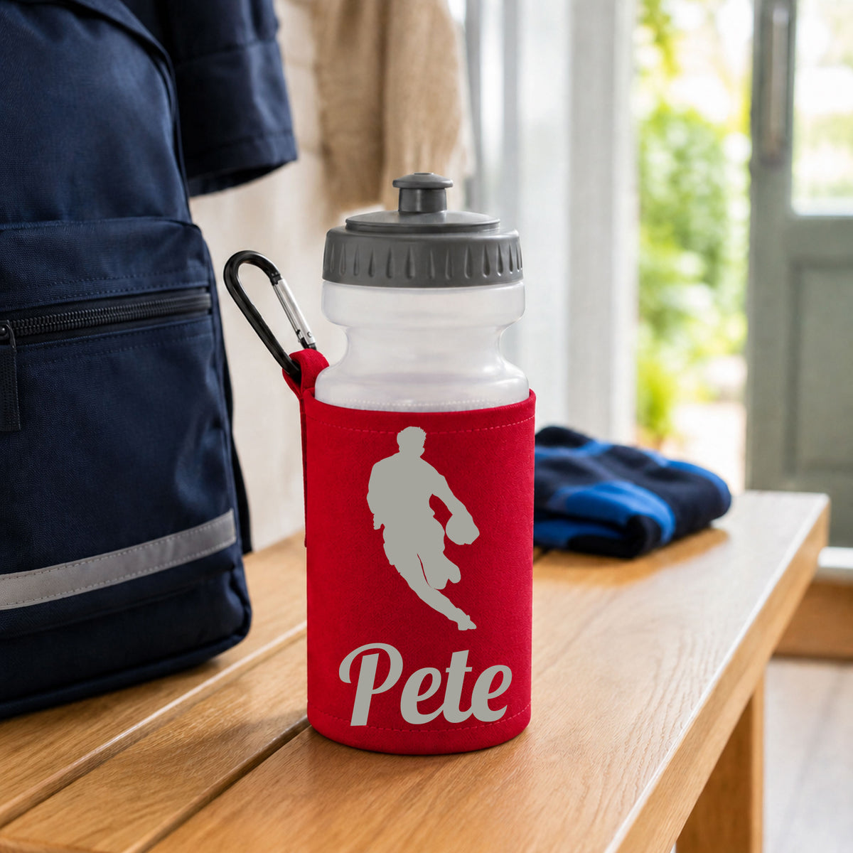 Red Water Bottle & Holder