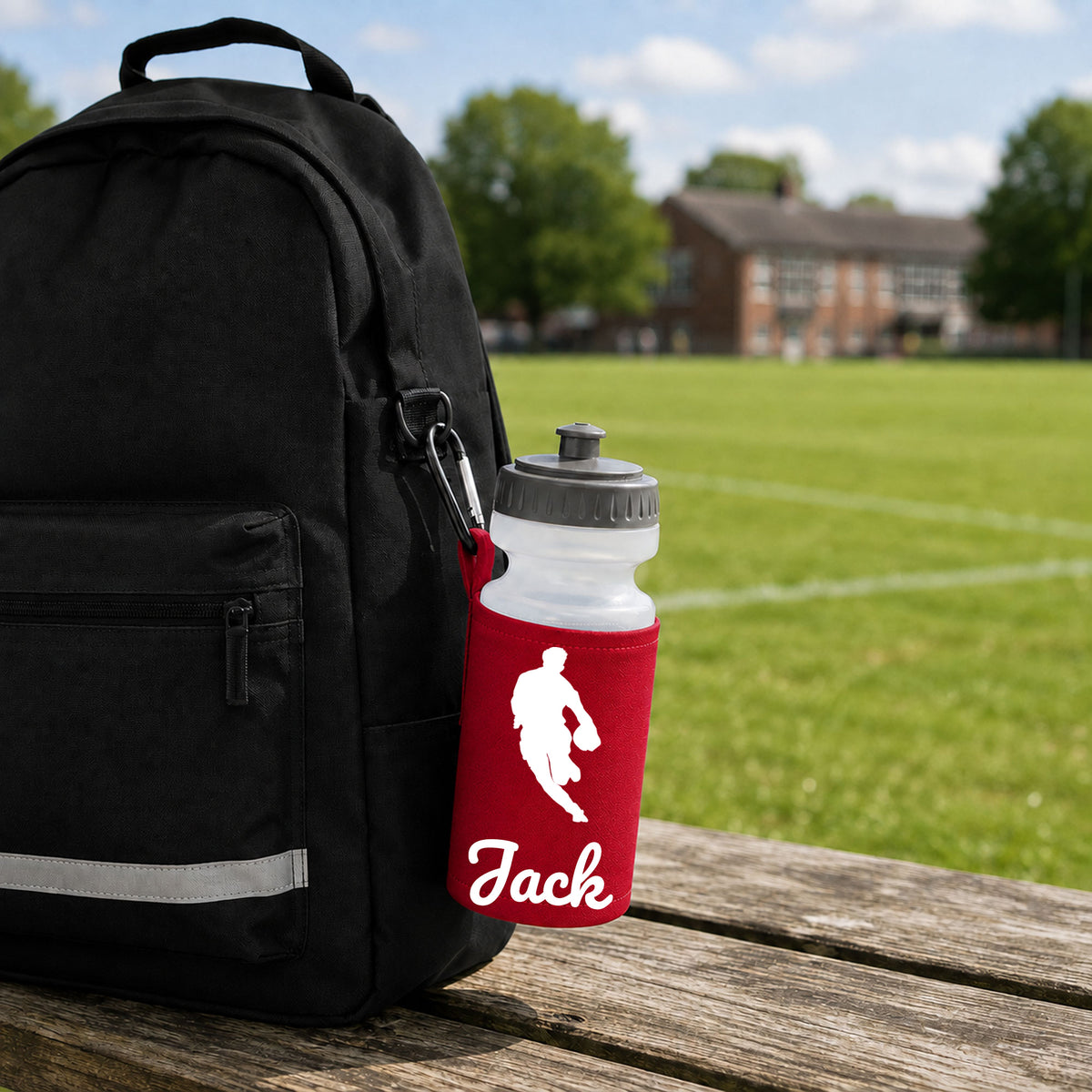 Red Water Bottle & Holder