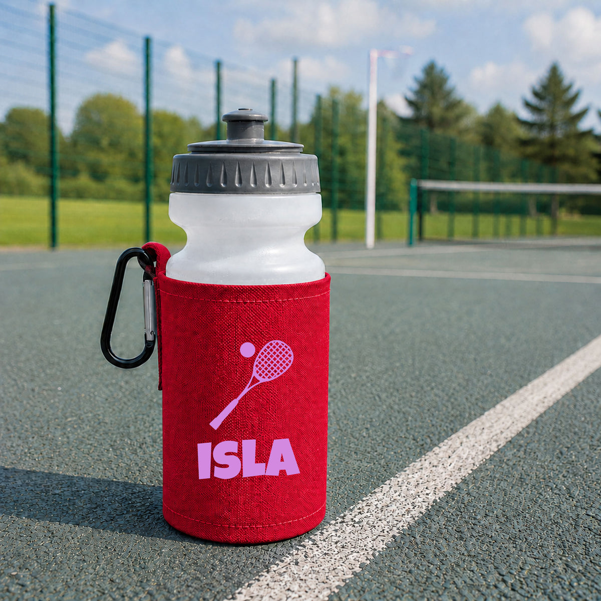 Red Water Bottle & Holder