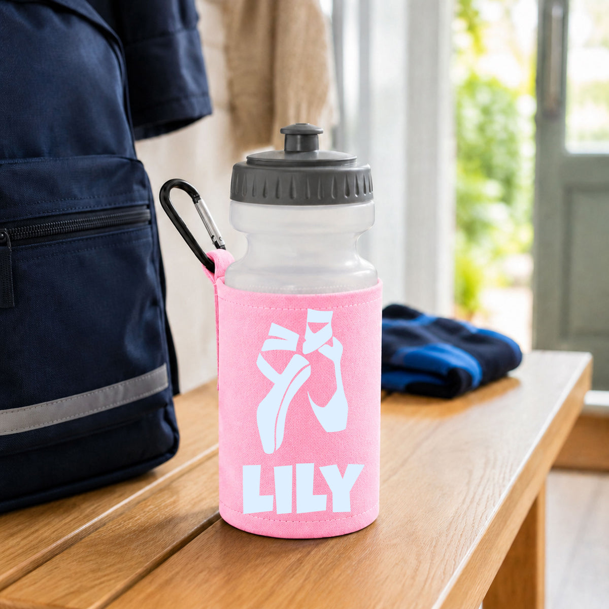 Baby Pink Water Bottle & Holder