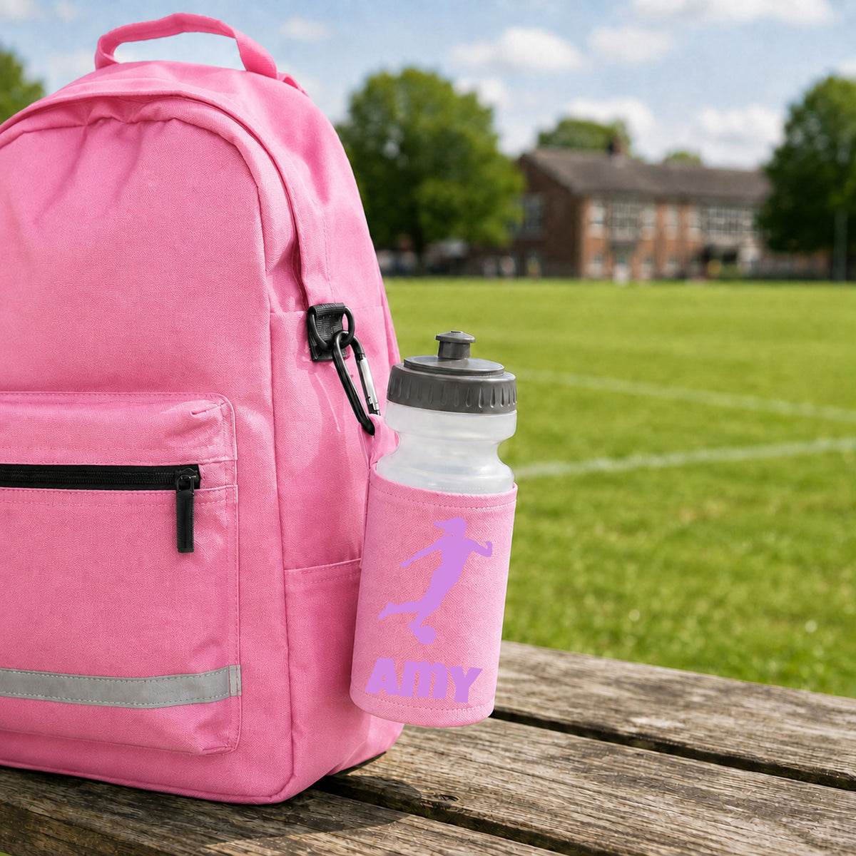 Baby Pink Water Bottle & Holder