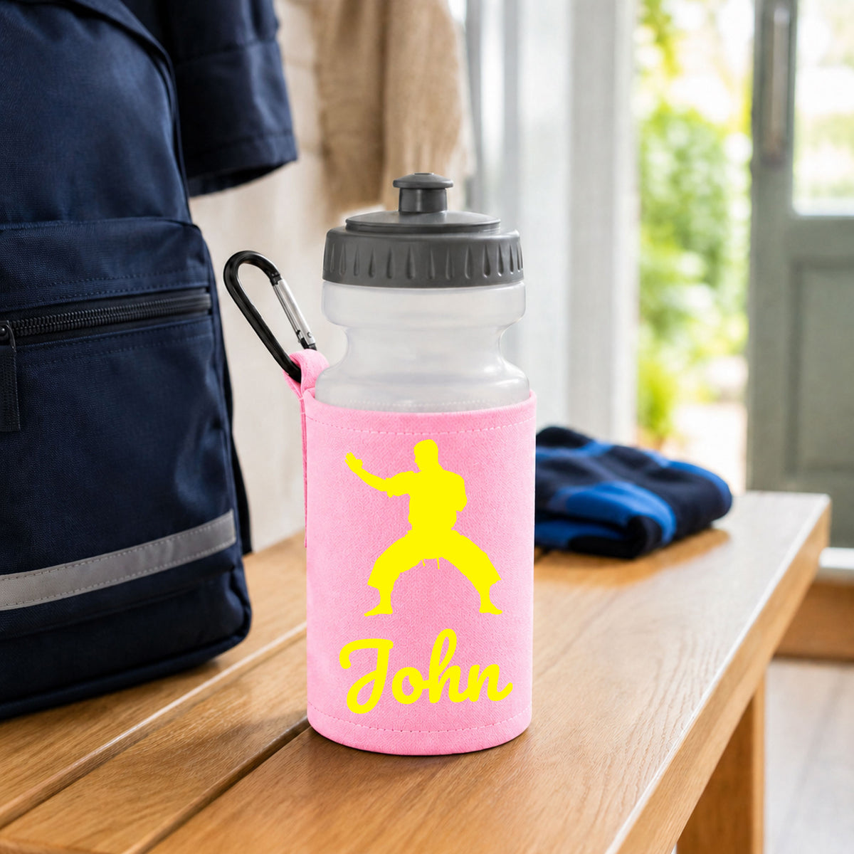 Baby Pink Water Bottle & Holder