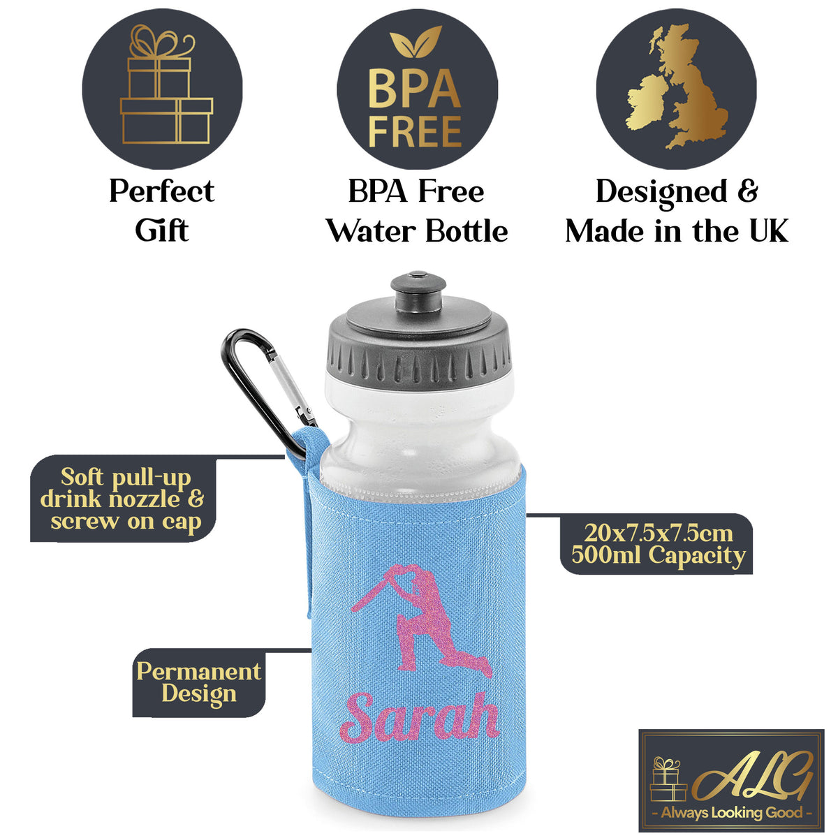 Sky Blue Water Bottle & Holder