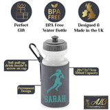 Grey Water Bottle & Holder