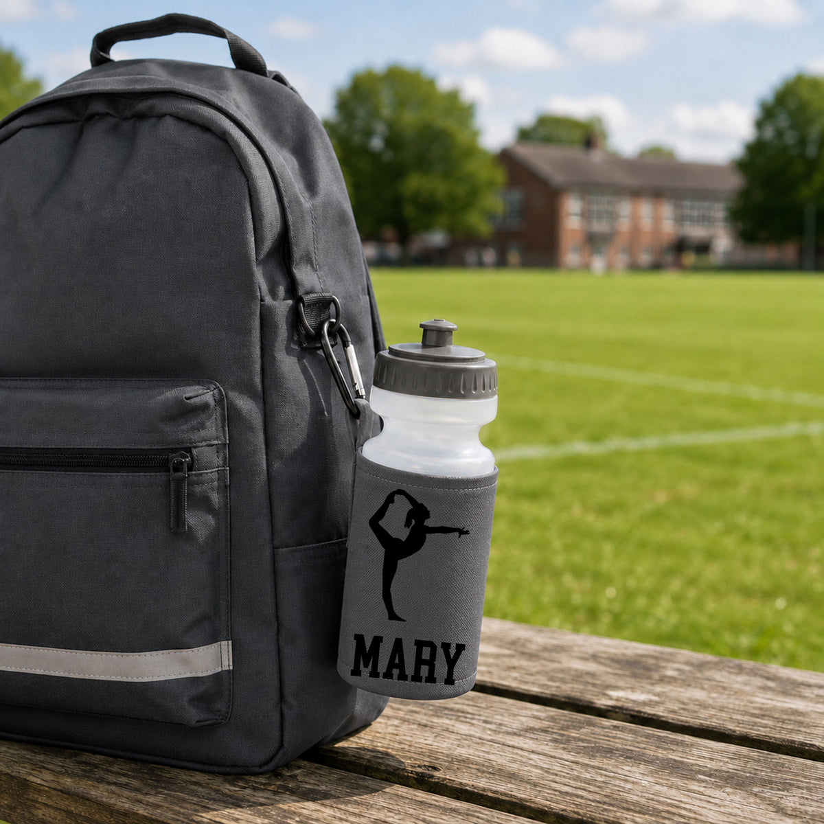 Grey Water Bottle & Holder