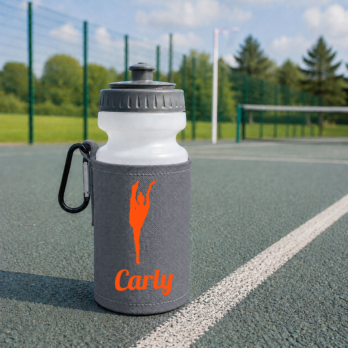 Grey Water Bottle & Holder