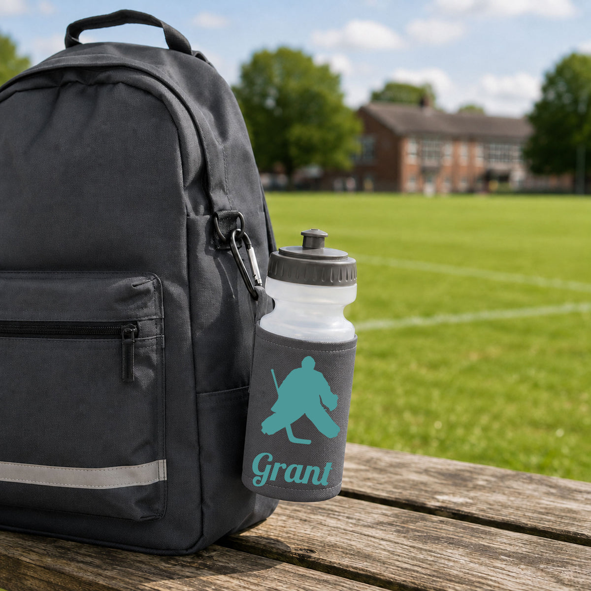 Grey Water Bottle & Holder