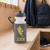 Grey Water Bottle & Holder