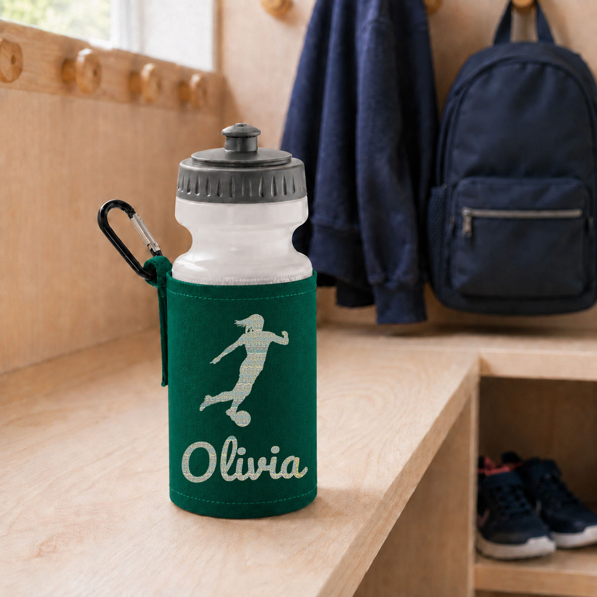 Bottle Green Water Bottle & Holder