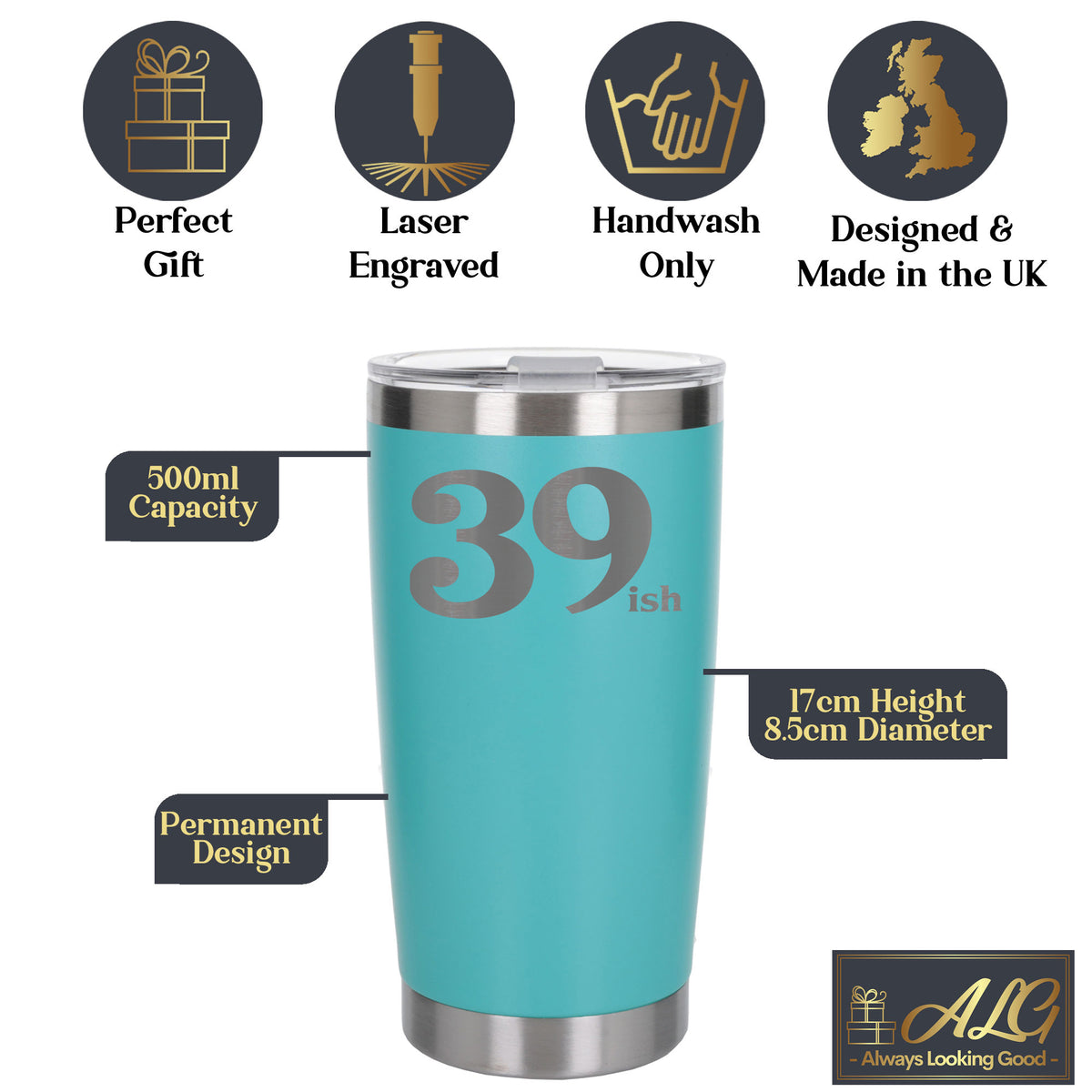 Turquoise Thermal Metal Coffee Cup
