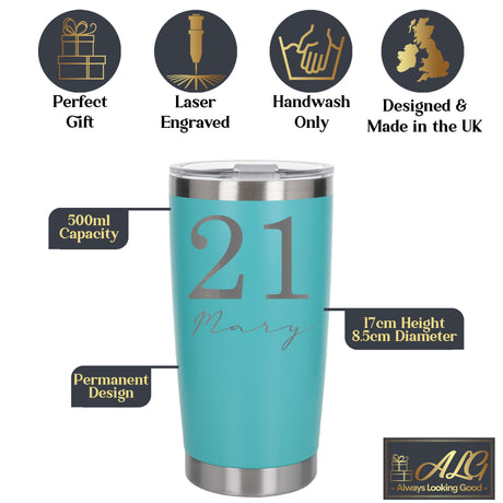 Turquoise Thermal Metal Coffee Cup