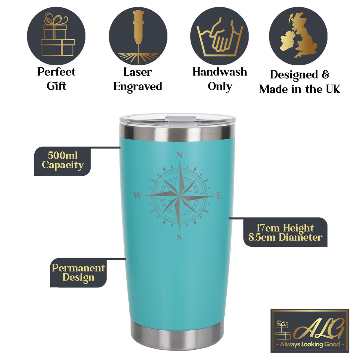 Turquoise Thermal Metal Coffee Cup