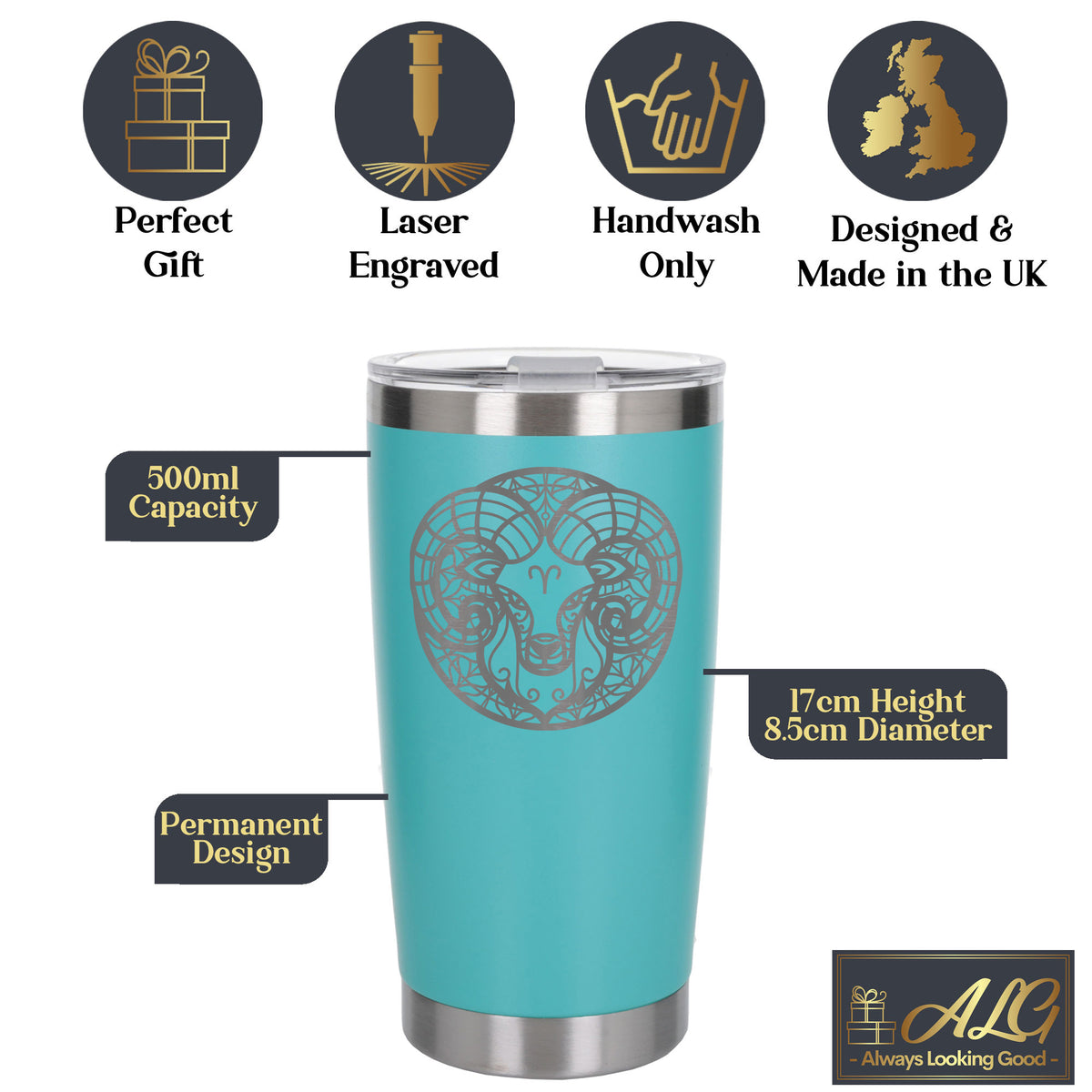Turquoise Thermal Metal Coffee Cup