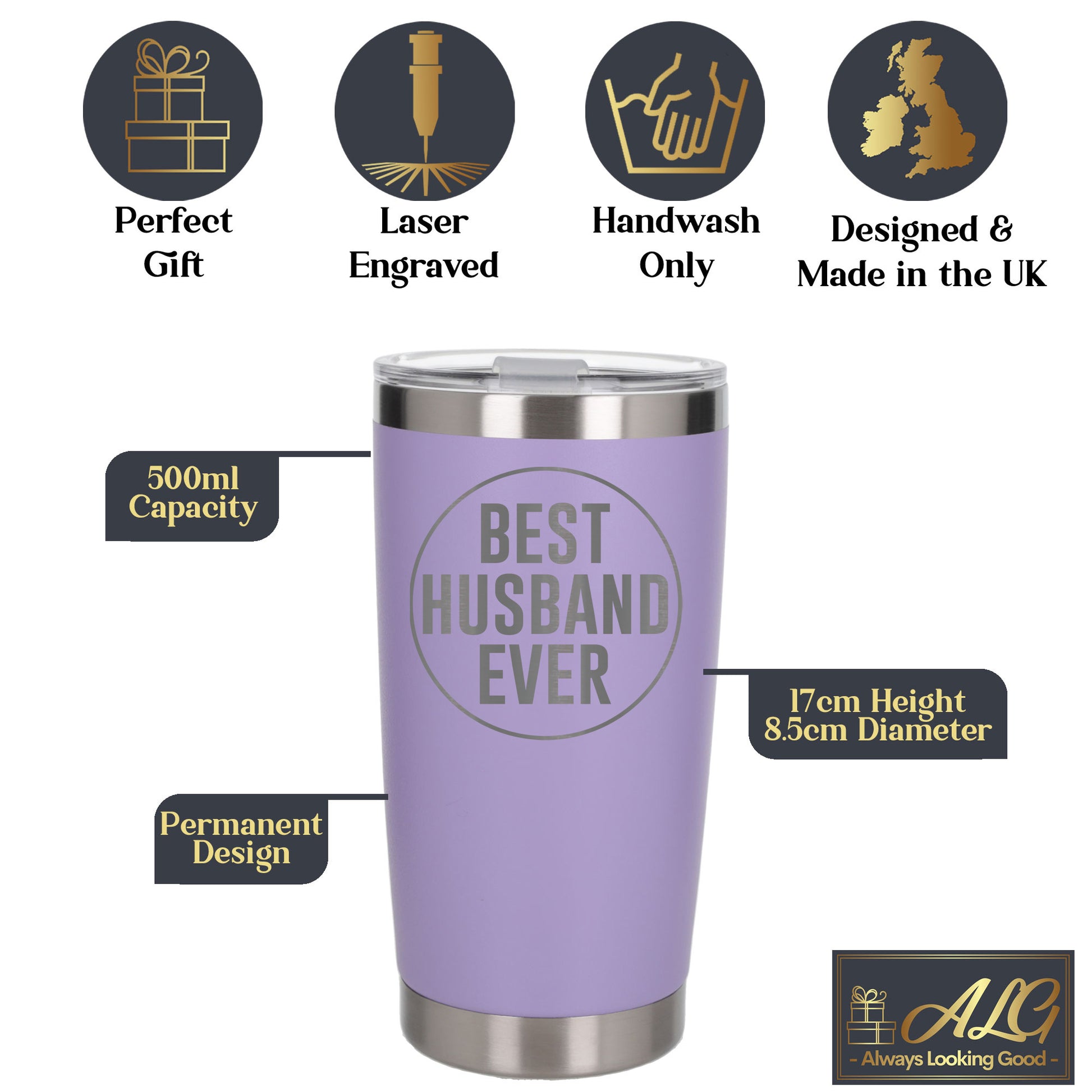 Lavender Thermal Metal Coffee Cup