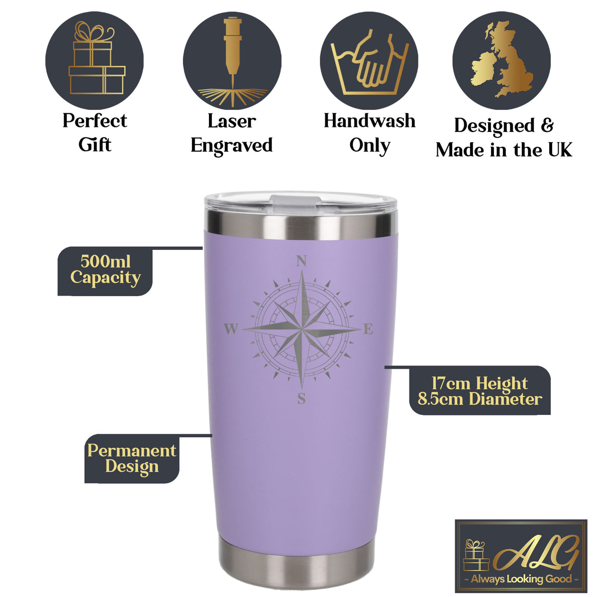Lavender Thermal Metal Coffee Cup
