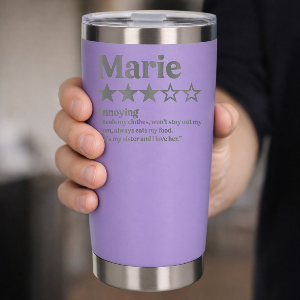 Review Engraved Travel Mug Birthday Gift, Thermal Metal Coffee Cup