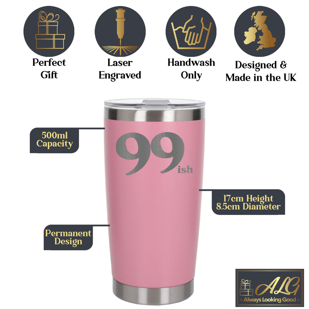 Light Pink Thermal Metal Coffee Cup