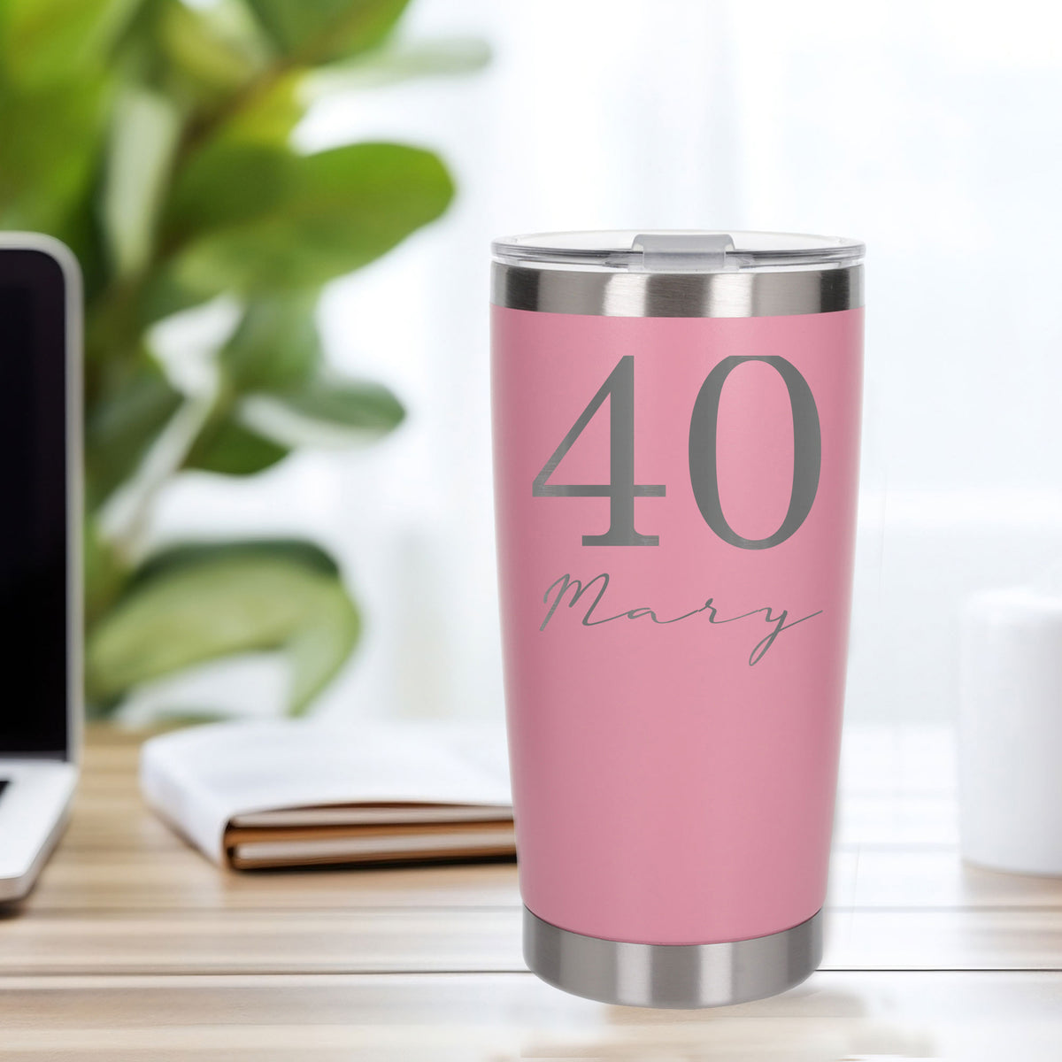 Light Pink Thermal Metal Coffee Cup
