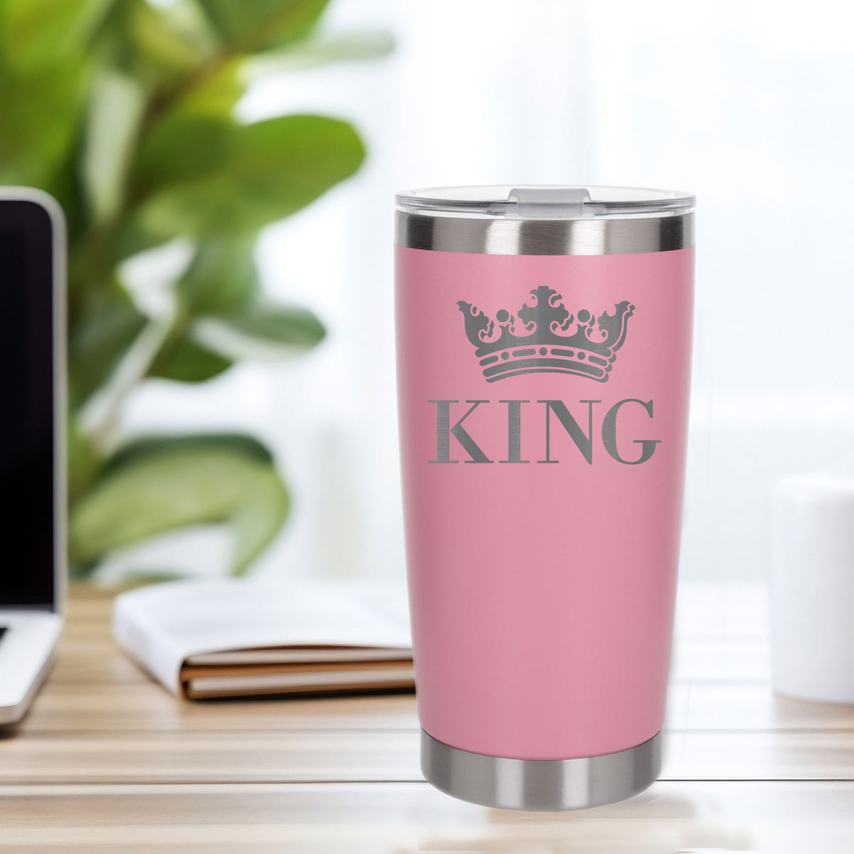 Light Pink Thermal Metal Coffee Cup