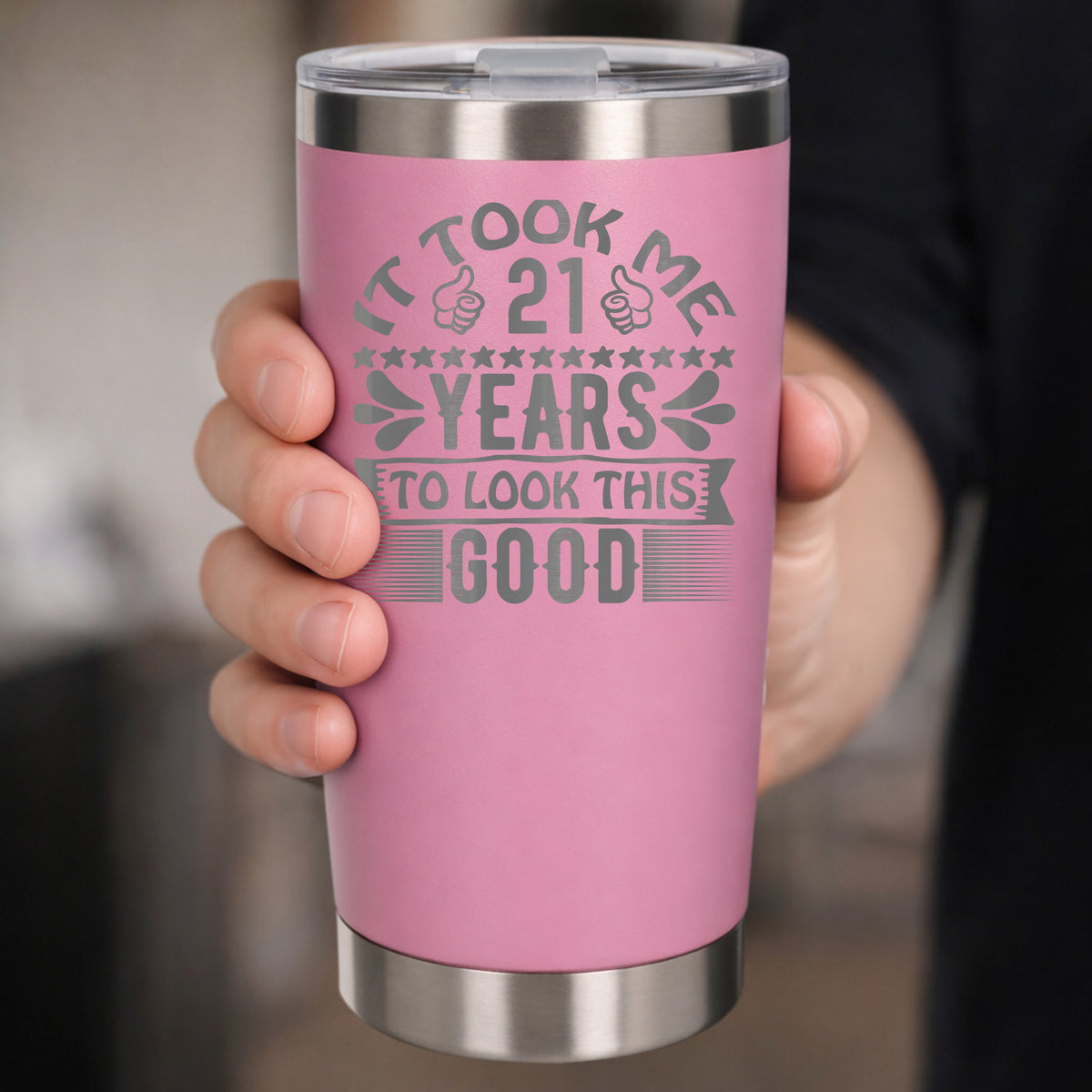 Light Pink Thermal Metal Coffee Cup