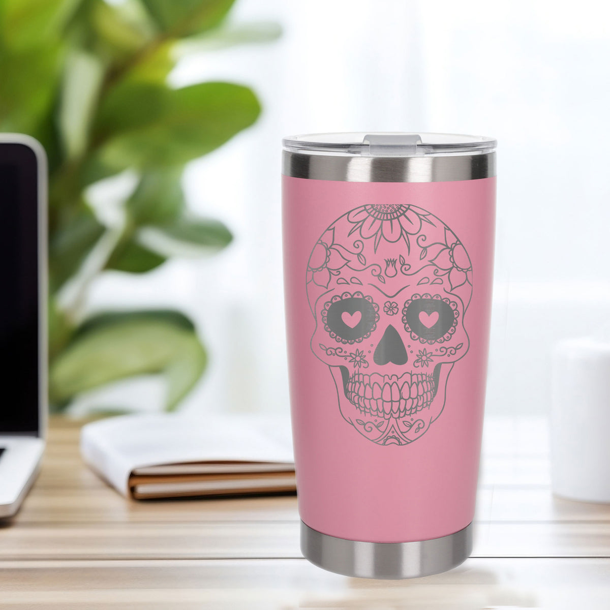 Light Pink Thermal Metal Coffee Cup