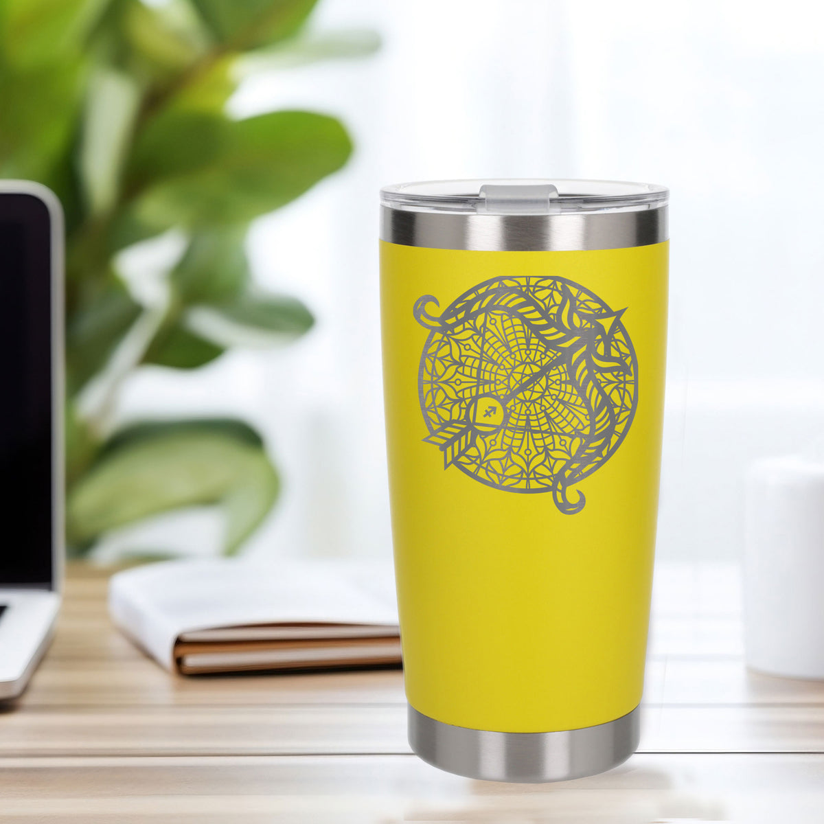 Yellow Thermal Metal Coffee Cup