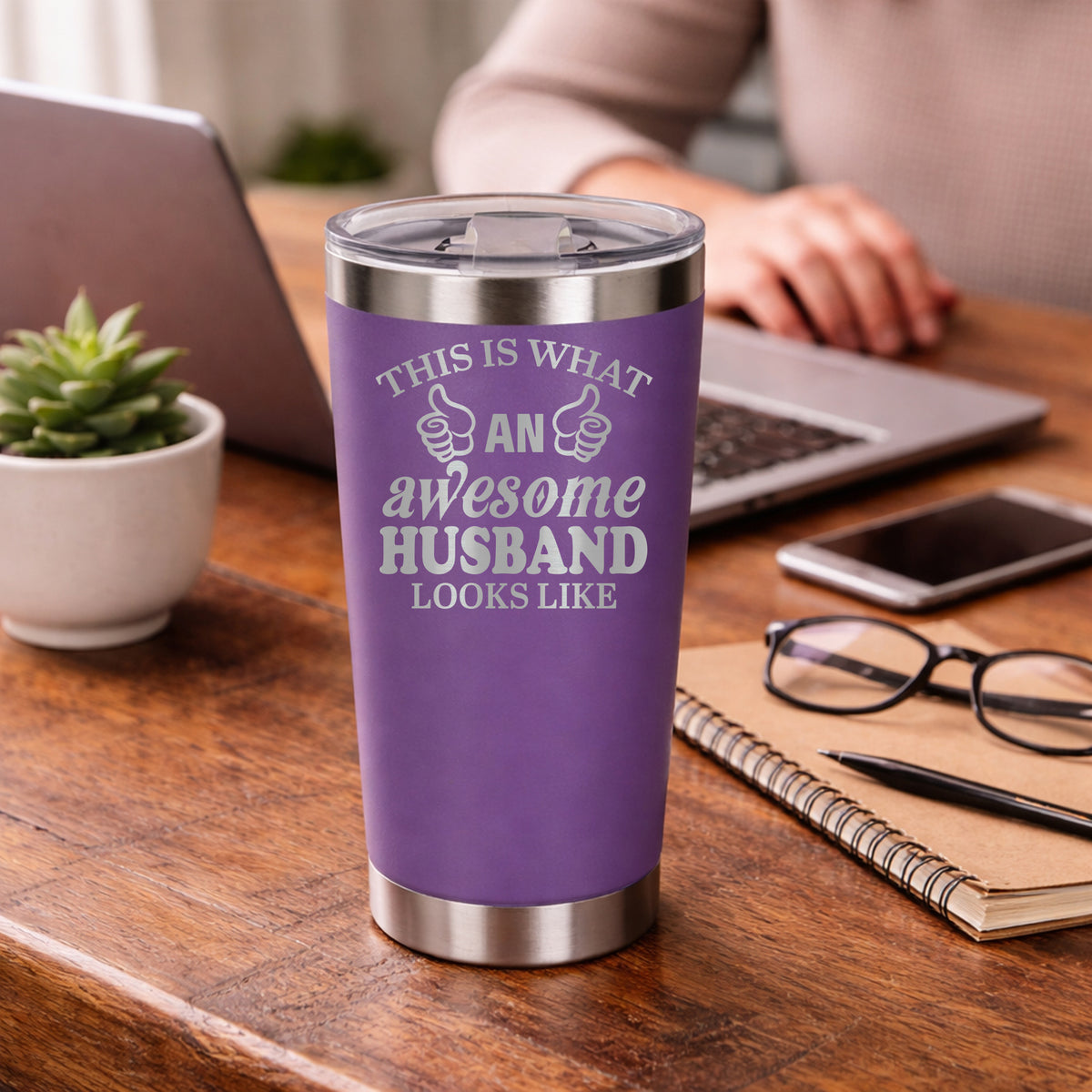 Purple Thermal Metal Coffee Cup