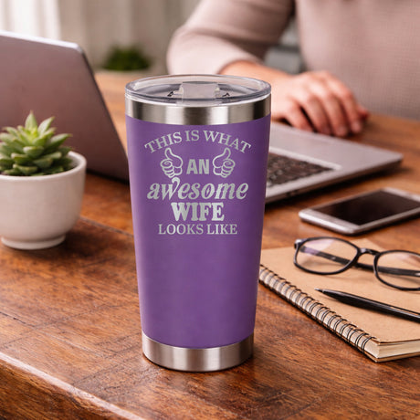 Purple Thermal Metal Coffee Cup