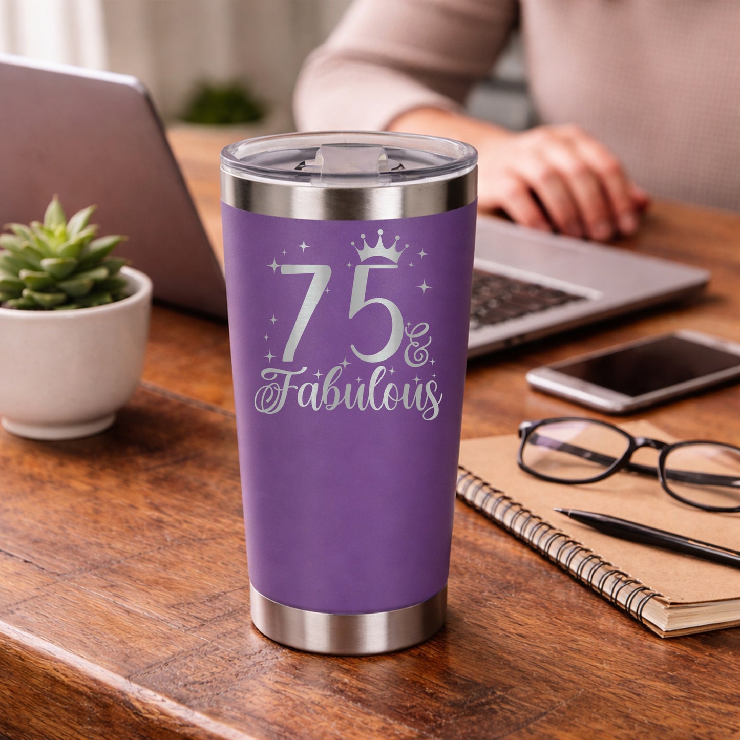 Purple Thermal Metal Coffee Cup