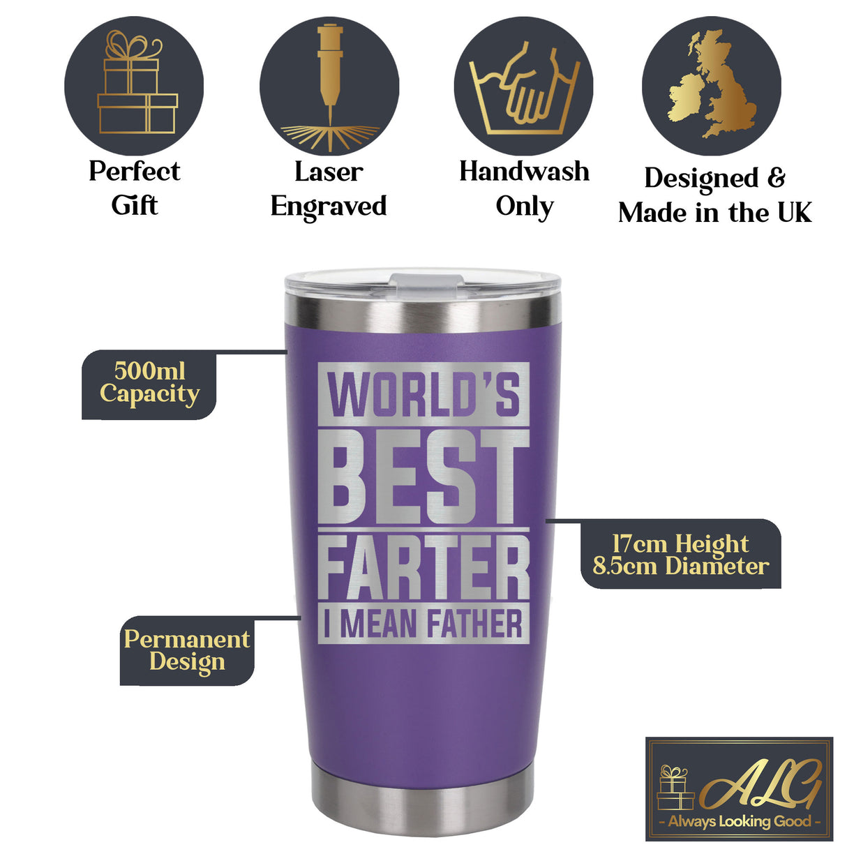 Purple Thermal Metal Coffee Cup