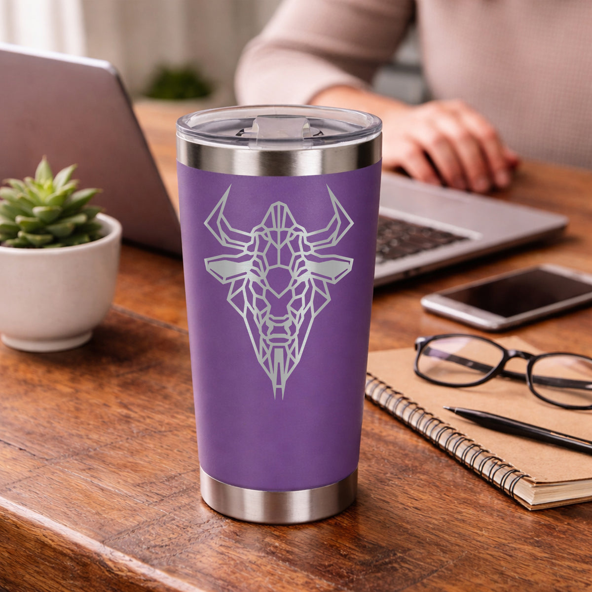 Purple Thermal Metal Coffee Cup